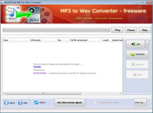 Boxoft MP3 to WAV Converter截图